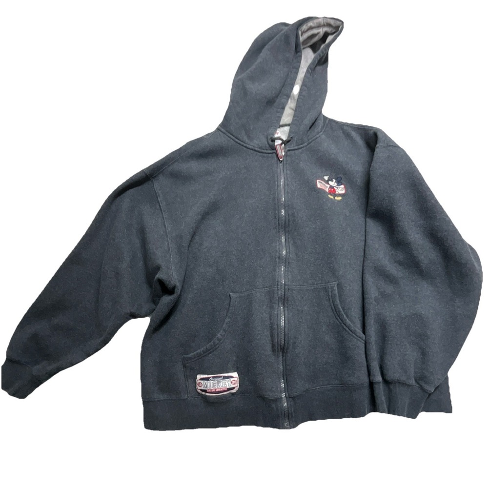 Disney‎ Store Mickey Mouse 1928 Gray Zip Hoodie Sweatshirt Size XL See Pictures